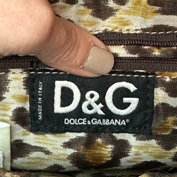 Dolce & Gabbana Women Wool Blend Plaid Crossbody Bag Authentic D&G leather strap - Picture 10 of 12